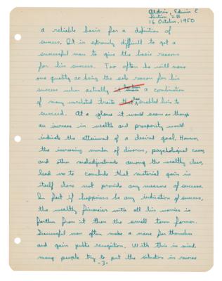 Lot #339 Buzz Aldrin Handwritten and Signed Homework - Image 3