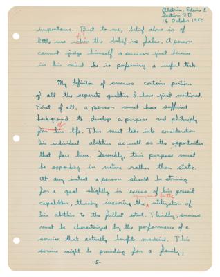 Lot #339 Buzz Aldrin Handwritten and Signed Homework - Image 5