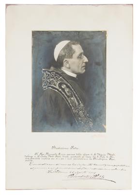 Lot #268 Pope Benedict XV Signed Apostolic Blessing - Image 1