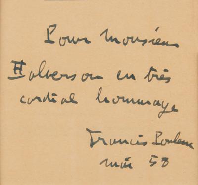 Lot #611 Francis Poulenc Signature - Image 2