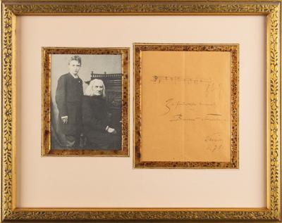 Lot #606 Franz Liszt: Bernhard Stavenhagen Autograph Musical Quotation Signed - Image 1