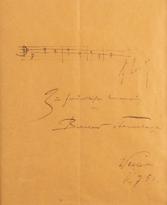 Lot #606 Franz Liszt: Bernhard Stavenhagen Autograph Musical Quotation Signed - Image 2