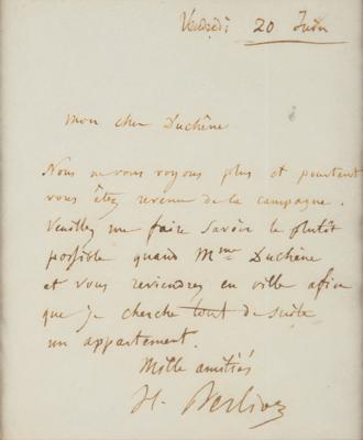 Lot #541 Hector Berlioz Autograph Letter Signed - Image 2