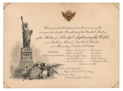 Lot #392 Statue of Liberty Inauguration Invitation - Image 1