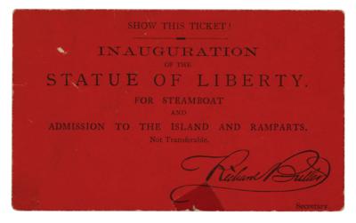 Lot #393 Statue of Liberty Inauguration Ticket