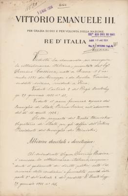 Lot #260 Benito Mussolini and Vittorio Emanuele III - Image 1