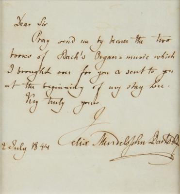 Lot #550 Felix Mendelssohn-Bartholdy Autograph Letter Signed - Image 2