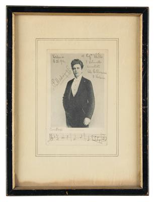 Lot #607 Pietro Mascagni Signed Photograph with Musical Quotation - Image 2