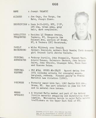 Lot #208 Mafia: Biographical Data File by the Bureau of Narcotics - Image 8