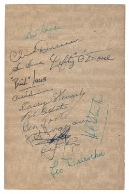 Lot #908 Athletes: Stengel, Snead, Durocher, and More Signed Menu - Image 1