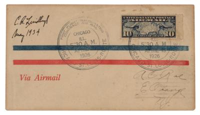 Lot #334 Charles Lindbergh Signed 1926 Airmail