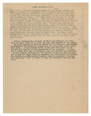 Lot #152 Bat Masterson Annotated Typed Manuscript Signed - Image 3