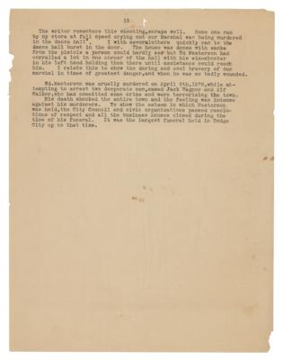 Lot #152 Bat Masterson Annotated Typed Manuscript Signed - Image 6