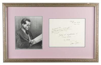 Lot #540 Samuel Barber Autograph Musical Quotation Signed - Image 1