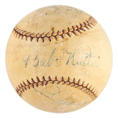 Lot #904 Babe Ruth and Lou Gehrig Signed Baseball - Image 1