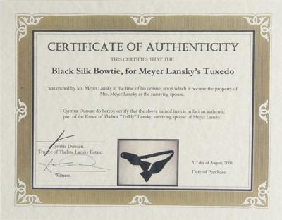 Lot #205 Meyer Lansky's Tuxedo Bowtie - Image 4