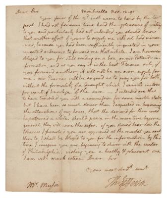 Lot #2 Thomas Jefferson Autograph Letter Signed