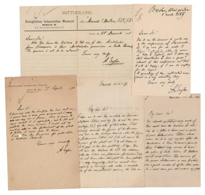 Lot #231 Adolf Engler (5) Autograph Letters Signed