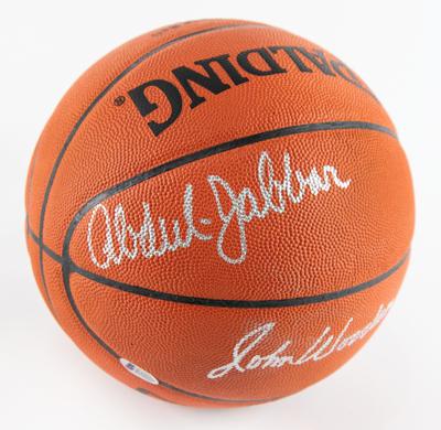 Lot #950 John Wooden and Kareem Abdul-Jabbar Signed Basketball - Image 1