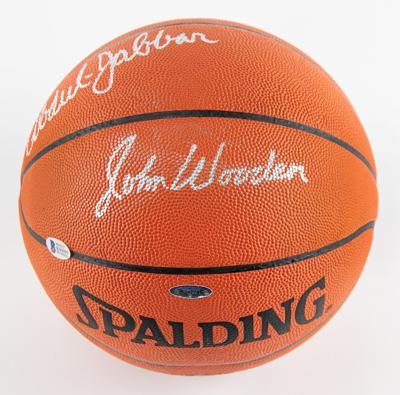 Lot #950 John Wooden and Kareem Abdul-Jabbar Signed Basketball - Image 2