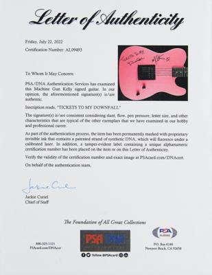 Lot #586 Machine Gun Kelly Signed Guitar - Image 4