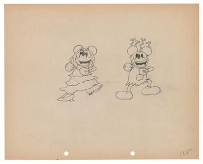 Lot #462 Mickey and Minnie Mouse production drawing from Mickey's Mellerdrammer