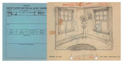 Lot #415 Baby Mickey and Baby Minnie Mouse production layout drawing from Mickey's Nightmare - Image 1