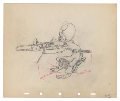 Lot #460 Goofy production drawing from Mickey's Amateurs