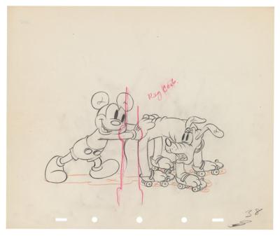 Lot #494 Mickey Mouse and Pluto production drawing from Society Dog Show - Image 1