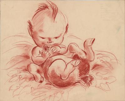 Lot #411 Sylvia Holland concept drawing of a baby centaur from Fantasia