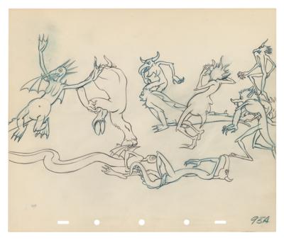 Lot #437 Bald Mountain goblins and ghouls production drawing from Fantasia - Image 1