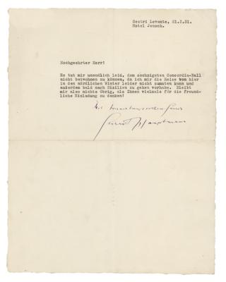 Lot #526 Gerhart Hauptmann Typed Letter Signed - Image 1