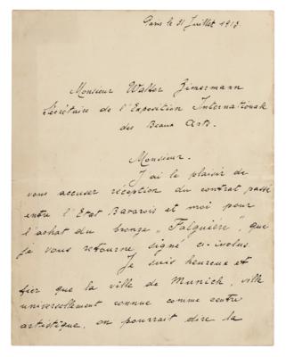 Lot #389 Auguste Rodin Letter Signed - Image 1