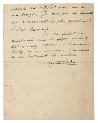 Lot #389 Auguste Rodin Letter Signed - Image 2
