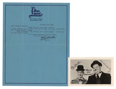 Lot #843 Stan Laurel Signed Photograph and Typed Letter Signed - Image 1