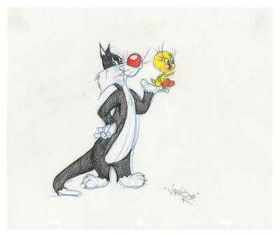 Lot #484 Tweety and Sylvester original drawing by Virgil Ross - Image 1