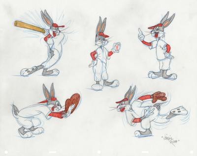 Lot #476 Bugs Bunny original color model drawing by Virgil Ross - Image 1