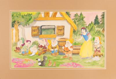 Lot #423 Frank Follmer production concept painting from Snow White and the Seven Dwarfs - Image 2