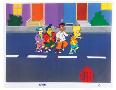 Lot #435 Bart Simpson and Dancers production cel from the Do the Bartman music video - Image 1