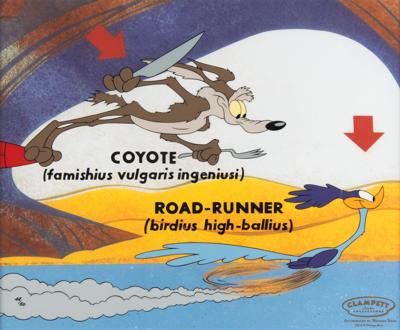Lot #474 Clampett Studio limited edition hand-painted cel of Roadrunner and Wile E. Coyote - Image 1
