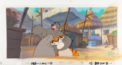 Lot #413 Baloo and Shere Khan production cel and panoramic production background from The Jungle Book 2 - Image 1