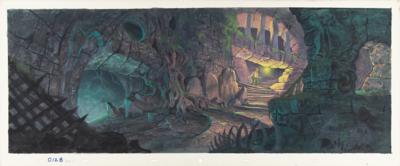 Lot #426 Taran production panorama concept painting from The Black Cauldron - Image 1