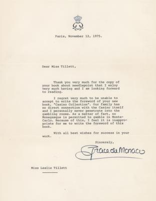 Lot #271 Princess Grace Typed Letter Signed