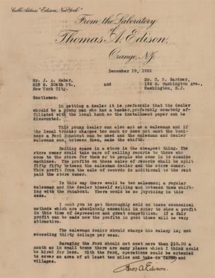 Lot #117 Thomas Edison Typed Letter Signed
