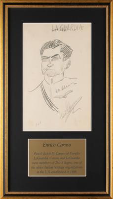 Lot #543 Enrico Caruso Signed Sketch