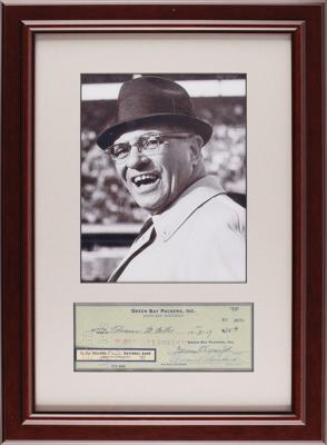 Lot #934 Vince Lombardi Signed Check