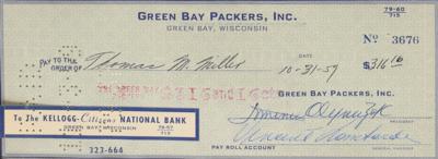 Lot #934 Vince Lombardi Signed Check - Image 2