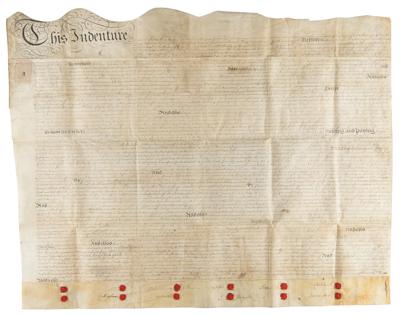 Lot #220 18th Century British Notables Document
