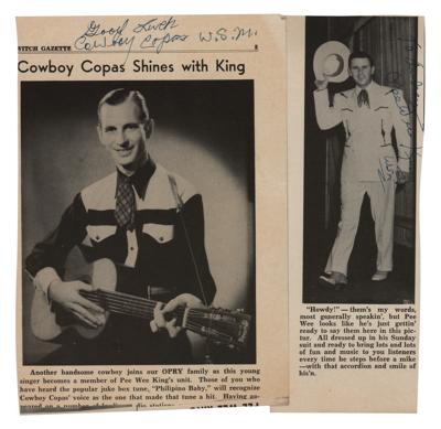 Lot #675 Cowboy Copas and Pee Wee King (2) Signed Photographs - Image 1