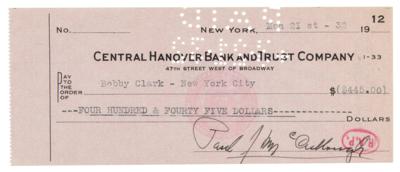 Lot #809 Bobby Clark and Paul McCullough Signed Check